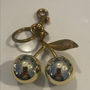 Gold Cherry Keychain Charm